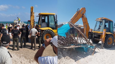 بنزرت: حملة لإزالة مظاهر الإنتصاب العشوائي بشاطئ مامي برأس الجبل